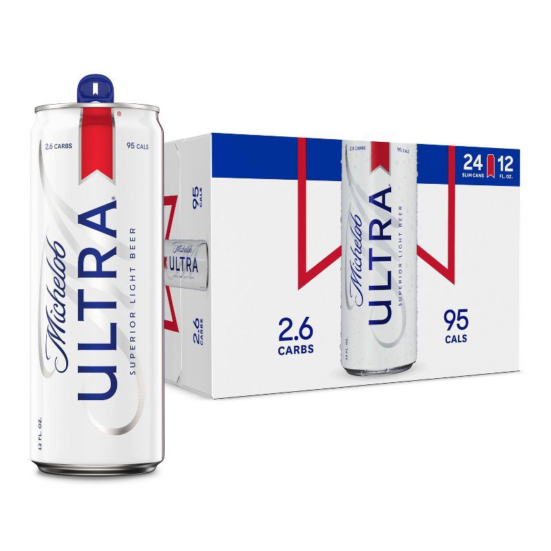 slide 1 of 10, Michelob Ultra Superior Light Beer - 24pk/12 fl oz Cans, 24 ct; 12 fl oz