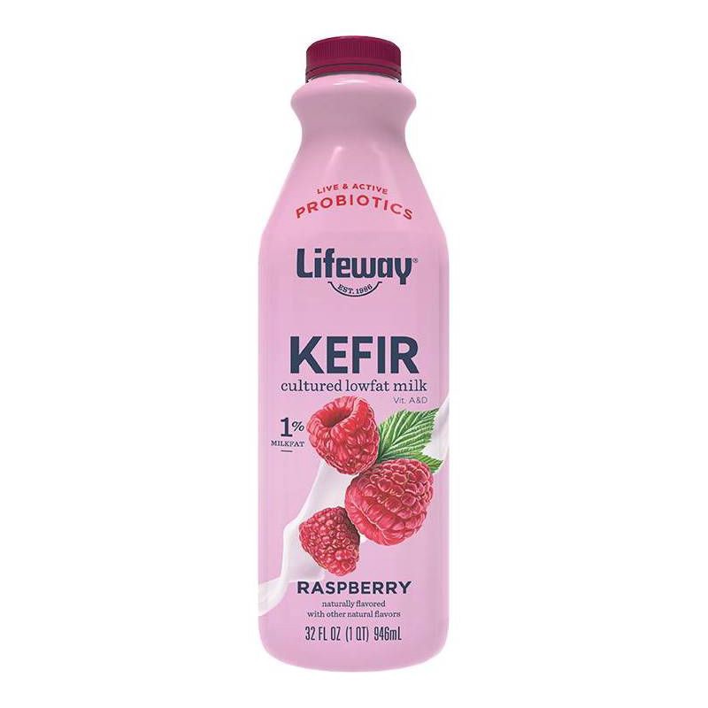 slide 1 of 3, Lifeway Kefir Raspberry Low Fat Milk Smoothie - 32 fl oz, 32 fl oz