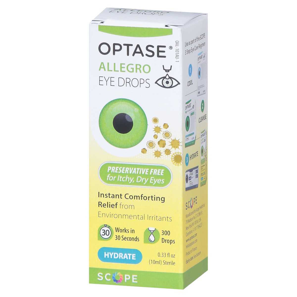 slide 9 of 14, Optase Hydrate Allegro Eye Drops 0.33 fl oz, 0.33 fl oz