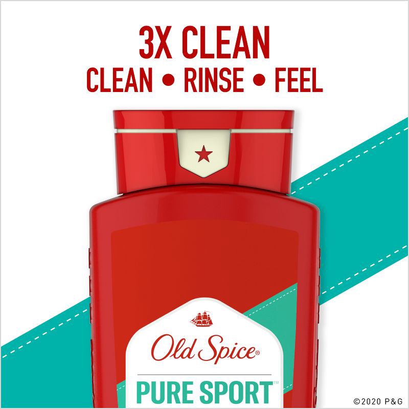 slide 5 of 8, Old Spice High Endurance Pure Sport Body Wash - 24 fl oz, 24 fl oz