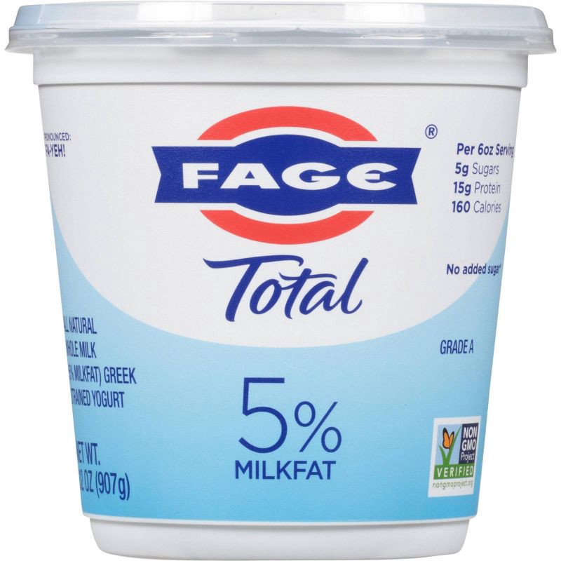 slide 2 of 3, FAGE Total 5% Milkfat Plain Greek Yogurt - 32oz, 32 oz