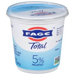FAGE Total 5% Milkfat Plain Greek Yogurt - 15g Protein 32oz