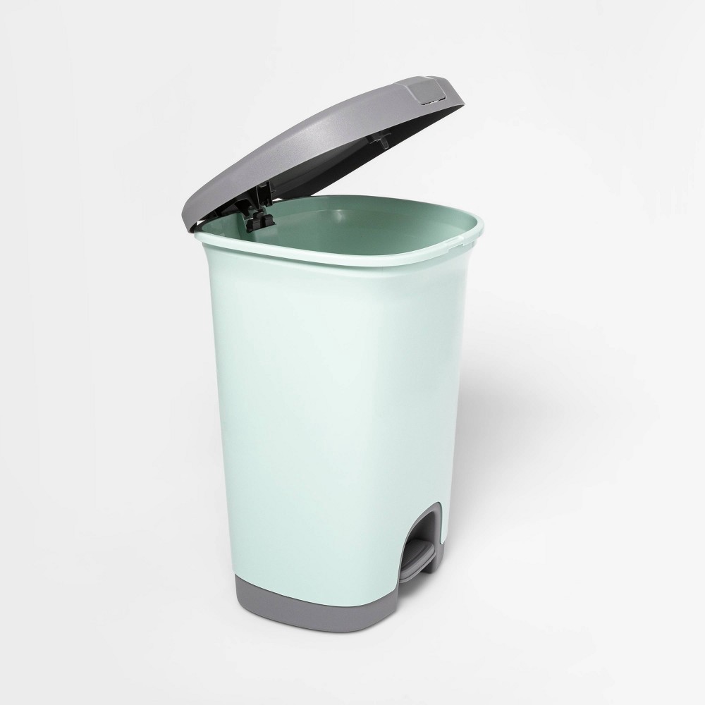 slide 2 of 3, Step Trash Can with Locking Lid Mint - Room Essentials, 7 gal