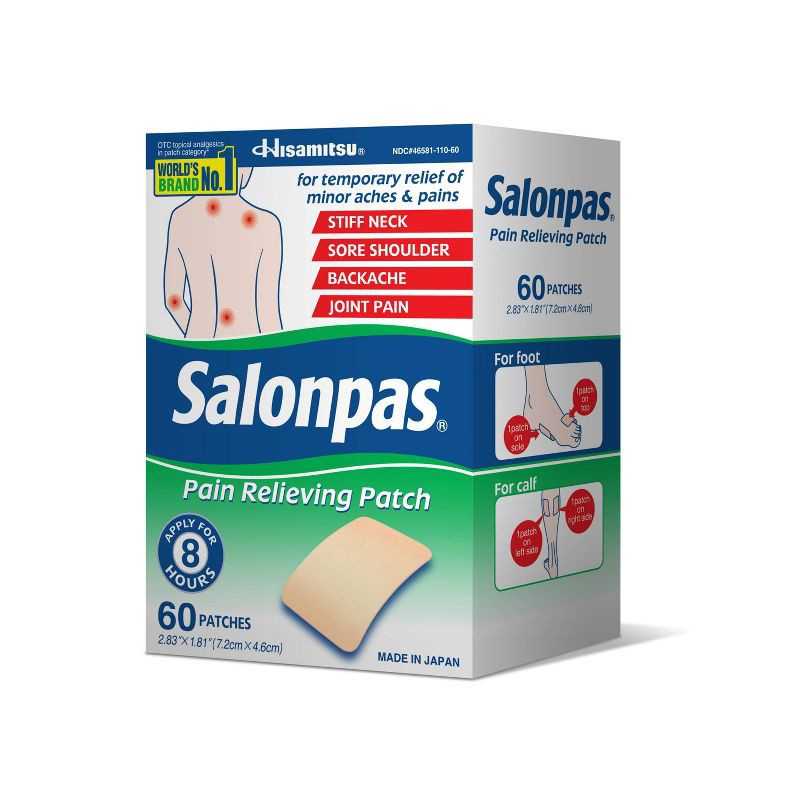 slide 1 of 6, Salonpas Pain Relieving Patch - 8 Hour Pain Relief - 60ct, 60 ct