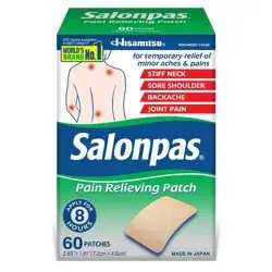 Salonpas Pain Relieving Patch - 8 Hour Pain Relief - 60ct
