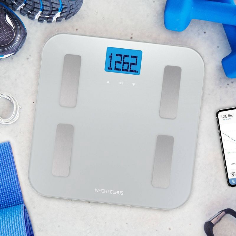slide 5 of 5, AppSync Smart Scale with Body Composition Silver - Weight Gurus, 1 ct