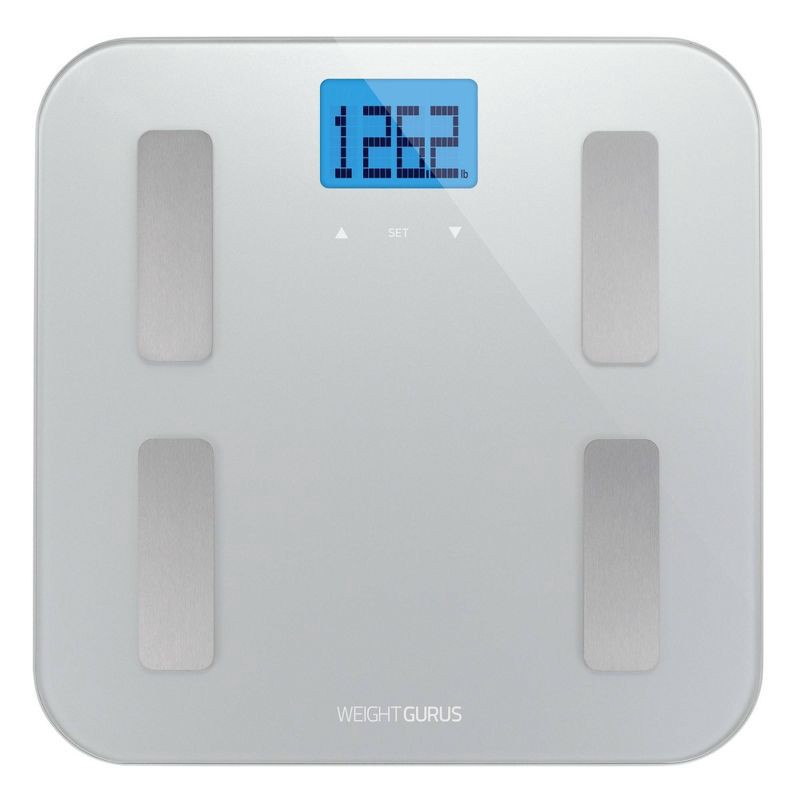 slide 1 of 5, AppSync Smart Scale with Body Composition Silver - Weight Gurus, 1 ct