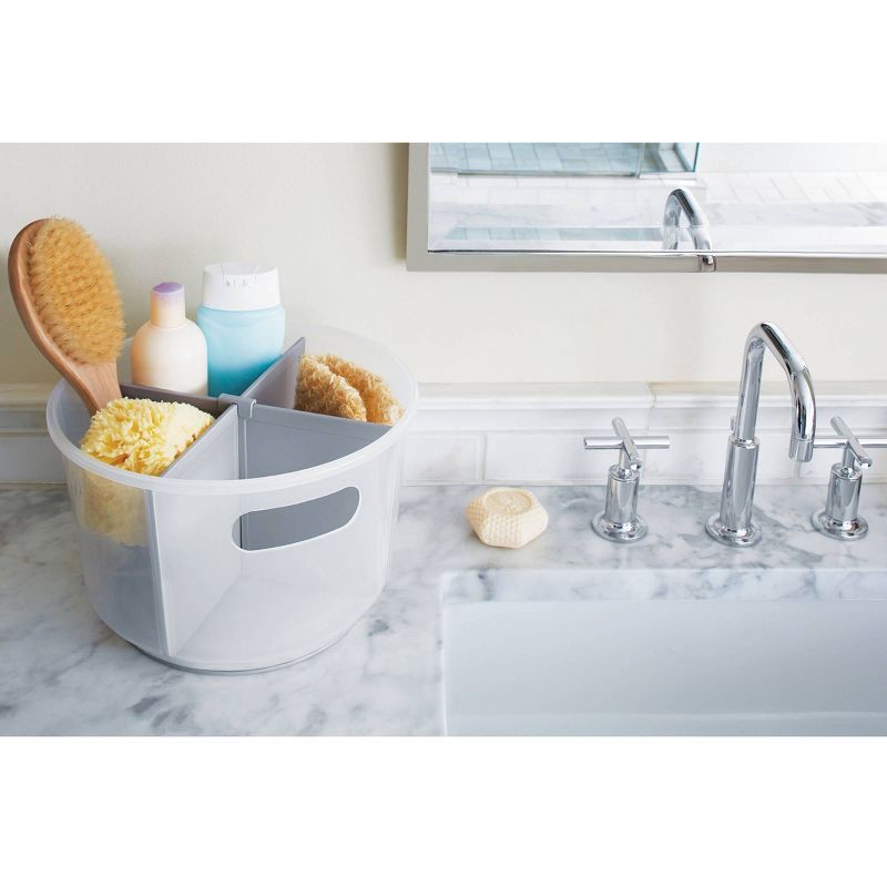 slide 4 of 5, Divided Tote Frost/Gray - Madesmart: Under Sink Organizer, Polypropylene Material, with Handles & Dividers, 1 ct
