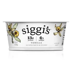 Siggi's 4% Whole Milk Vanilla Icelandic-Style Skyr Yogurt - 13g Protein 4.4oz