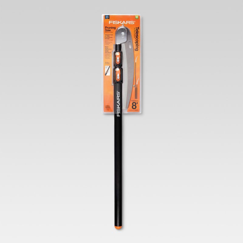 slide 4 of 4, Fiskars Compact Extendable Tree Saw (3'–8'): Durable Rubber & Steel, Pruning Saws with Lifetime Warranty, 1 ct