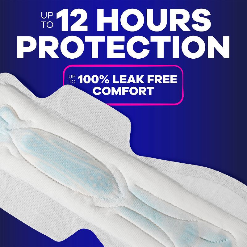 slide 4 of 13, Always Maxi Extra Heavy Overnight Pads with Wings - Size 5 - Unscented - 36ct, 36 ct