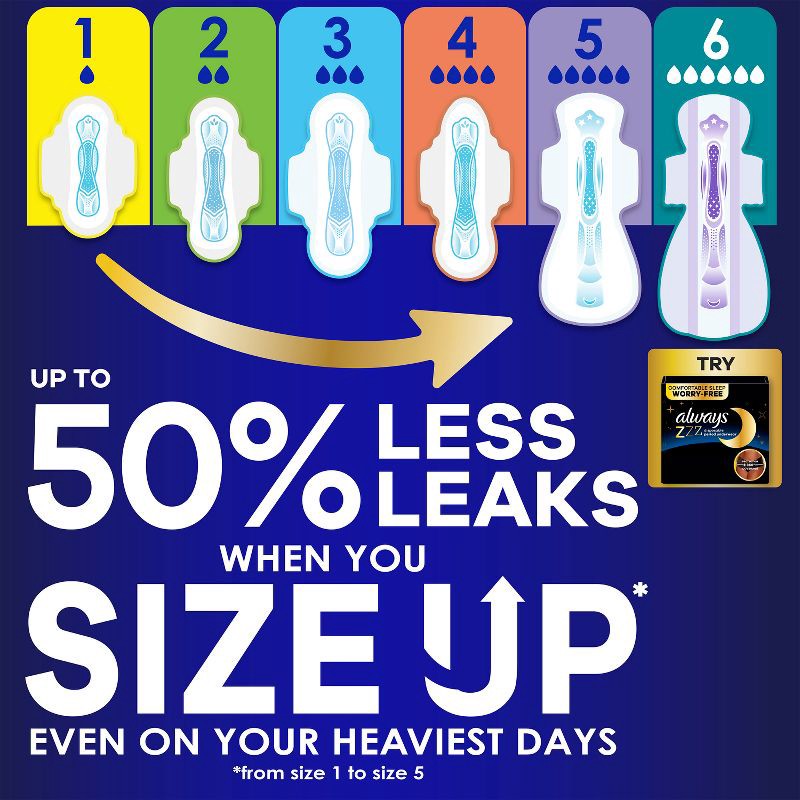 slide 5 of 13, Always Maxi Extra Heavy Overnight Pads with Wings - Size 5 - Unscented - 36ct, 36 ct