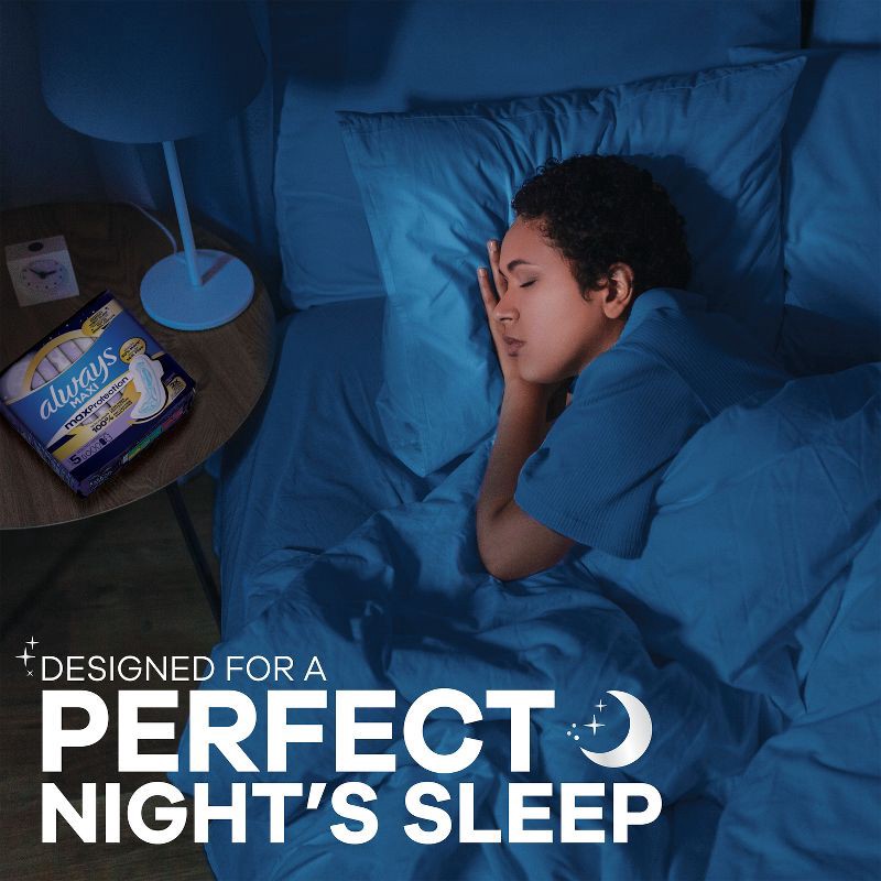 slide 6 of 13, Always Maxi Extra Heavy Overnight Pads with Wings - Size 5 - Unscented - 36ct, 36 ct