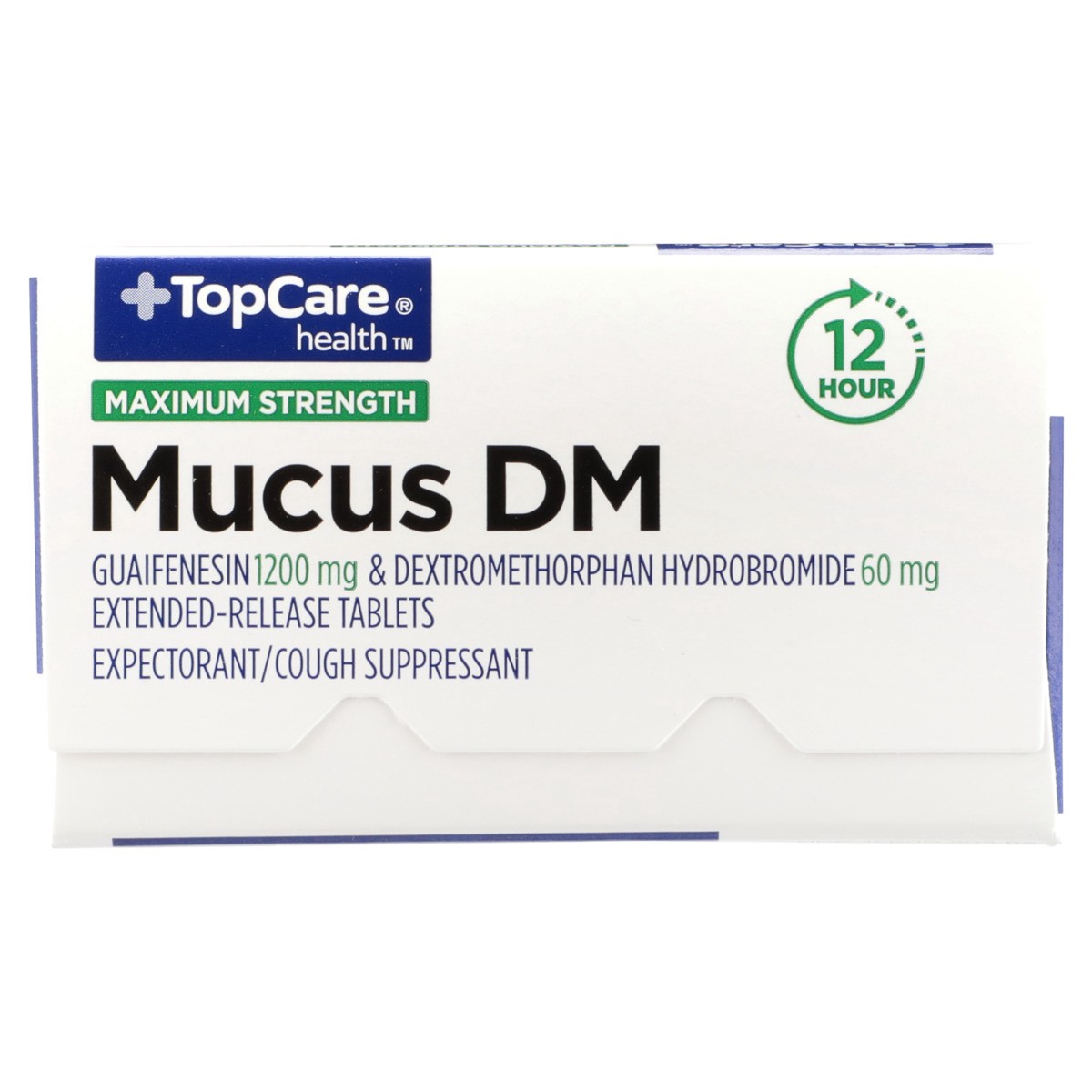 slide 4 of 8, TopCare Mucus Dm Maximum Strength Extended-Release Tablets, 14 ct