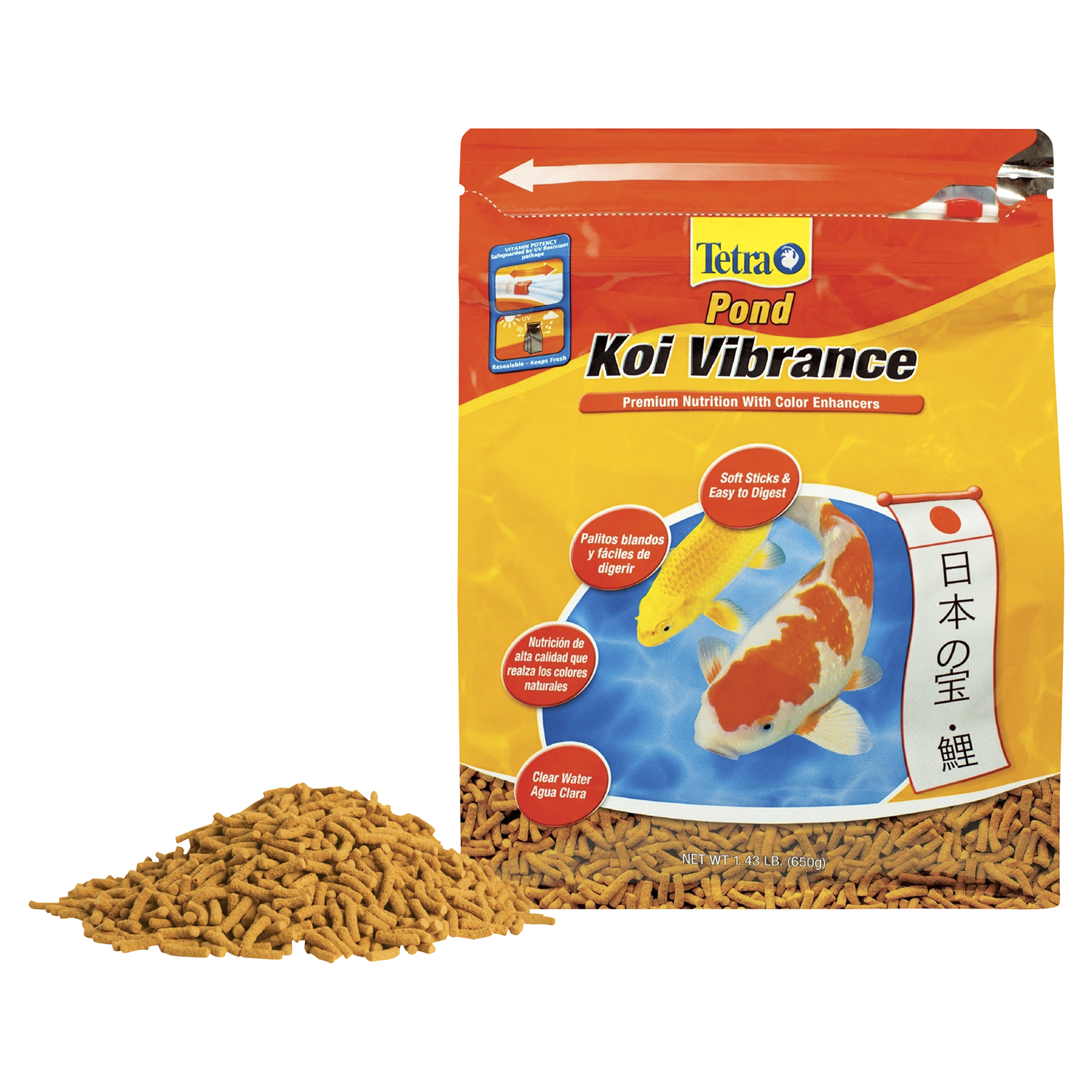 slide 4 of 4, Tetra Pond Koi Vibrance Fish Food, 1.43 lb