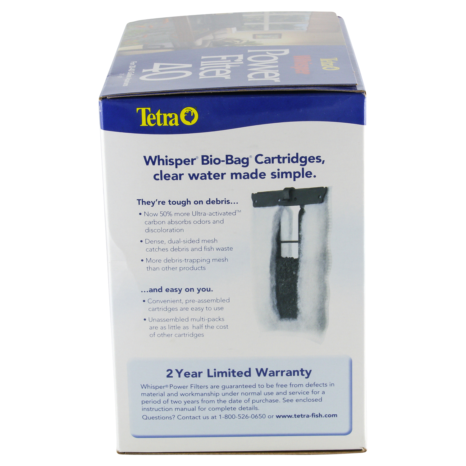slide 3 of 4, Tetra Whisper Power Filter 40, forAquariums/Fish Tanks, 1 ct