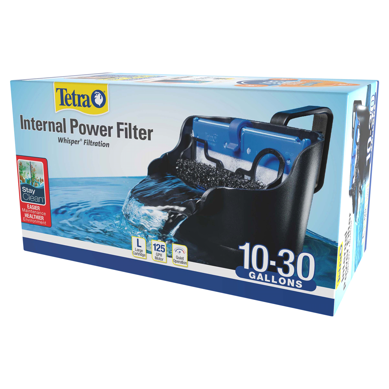slide 3 of 3, Tetra Whisper Internal Filter 10 To 20 Gallons, For Aquariums, In-Tank Filtration With Air Pump, 1.45 lb