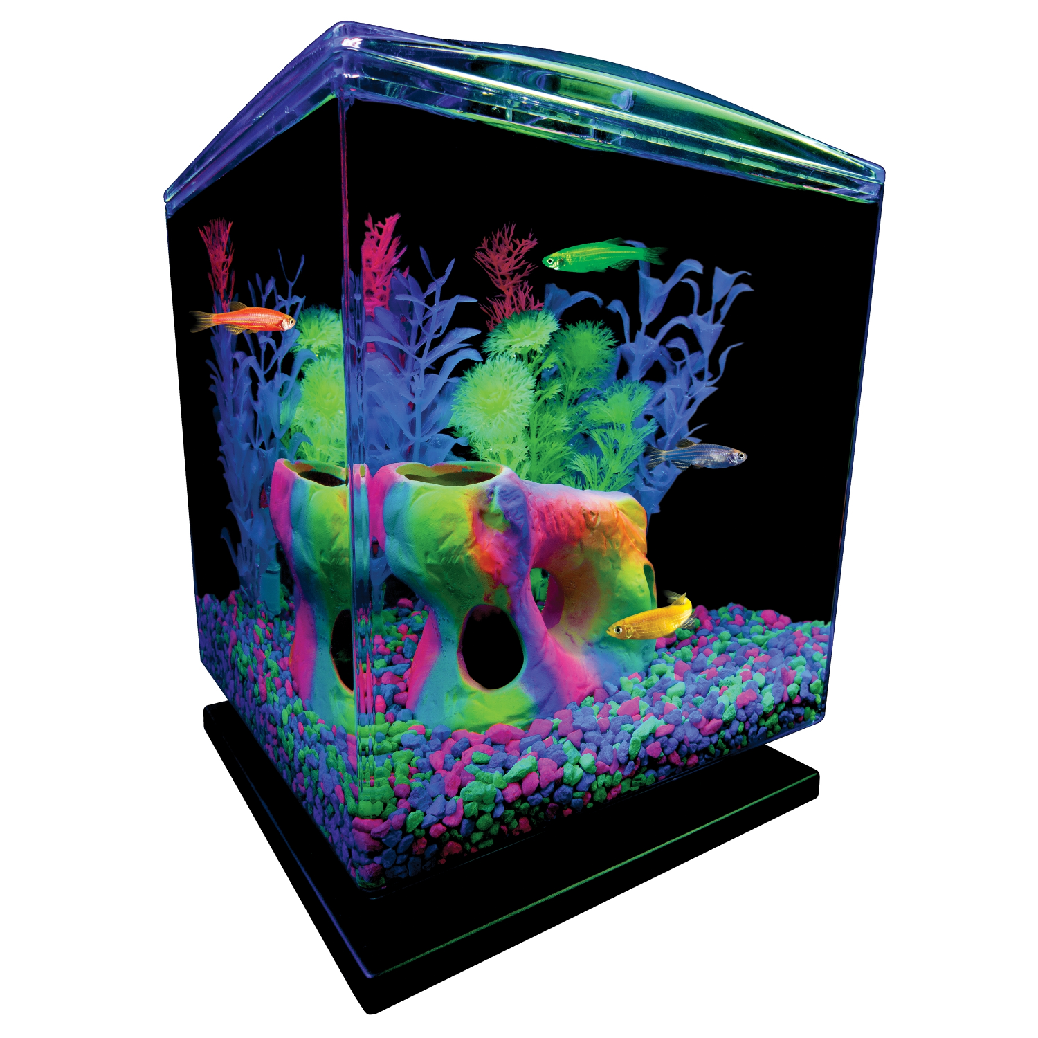 slide 3 of 6, GloFish Aquarium Gravel, Pink/Green/Blue, 5 lb