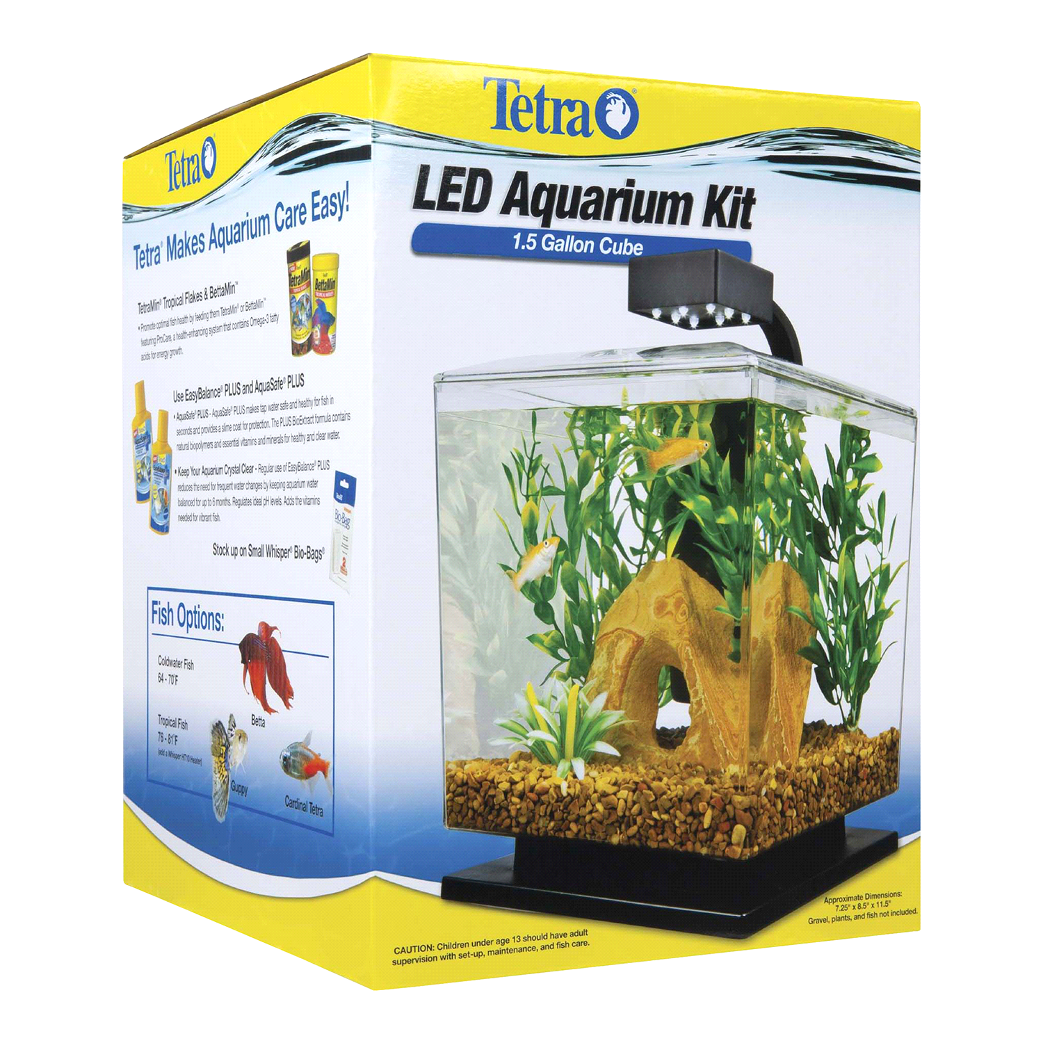 slide 3 of 4, Tetra LED Aquarium Kit Black, 1.5 gal