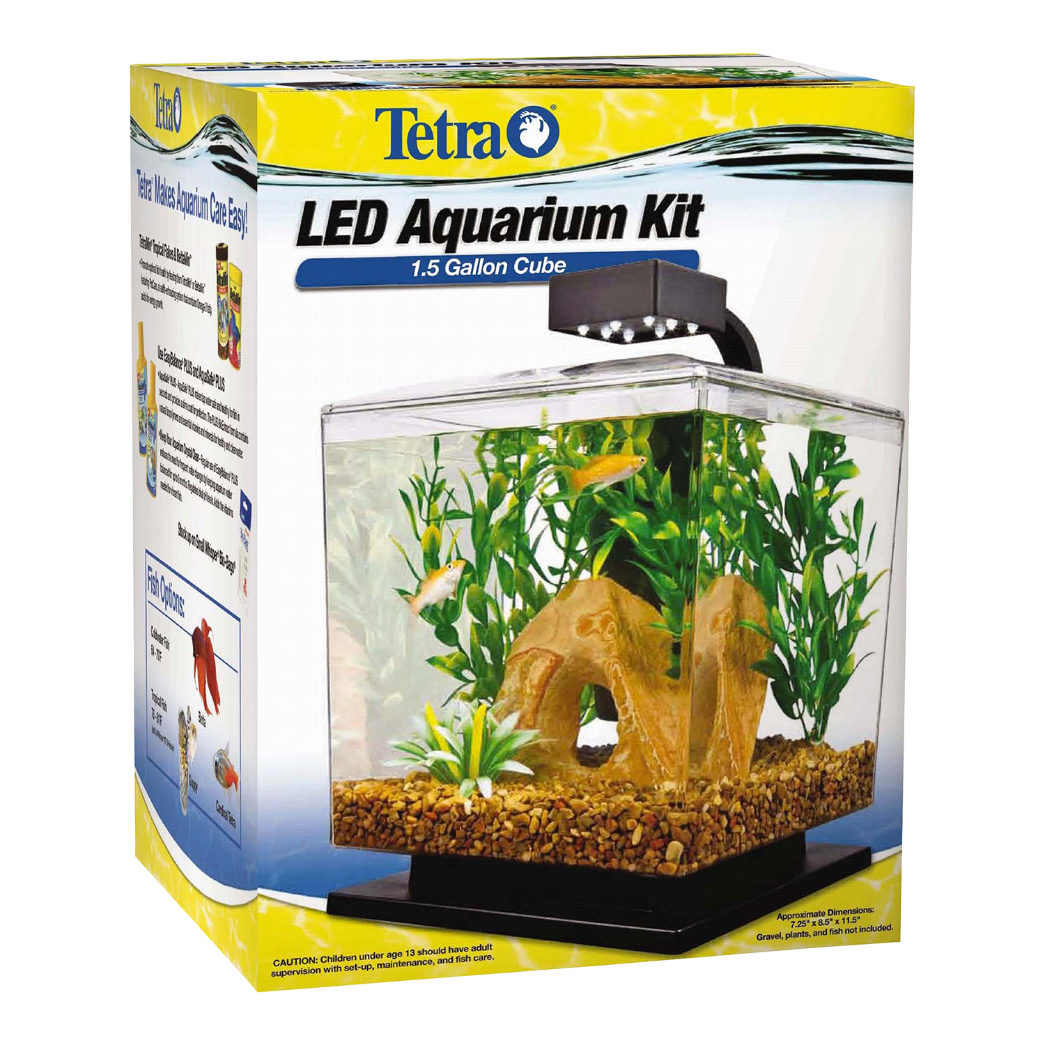 slide 4 of 4, Tetra LED Aquarium Kit Black, 1.5 gal