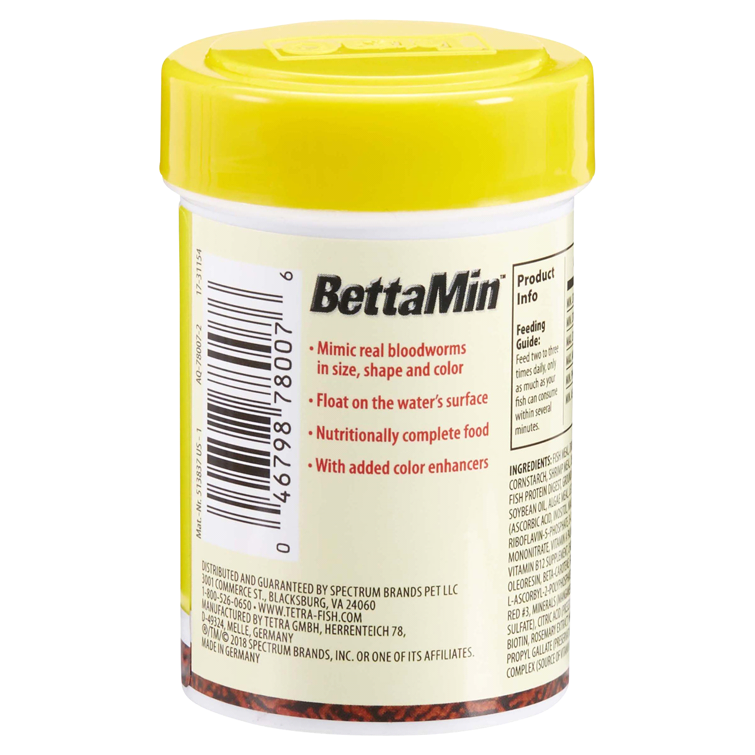 slide 2 of 5, Tetra Betta Worm Shaped Bites., 98 oz