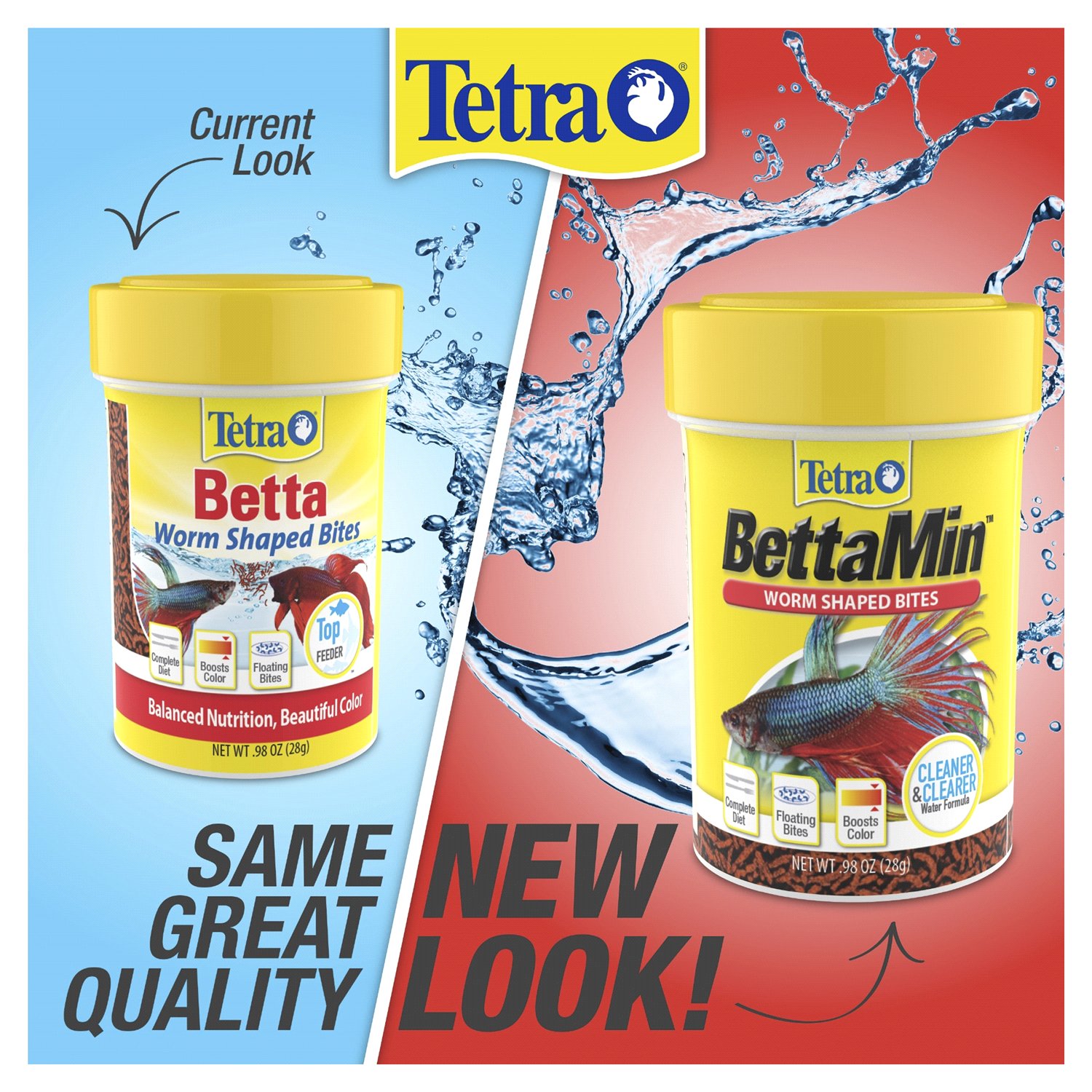 slide 3 of 5, Tetra Betta Worm Shaped Bites., 98 oz
