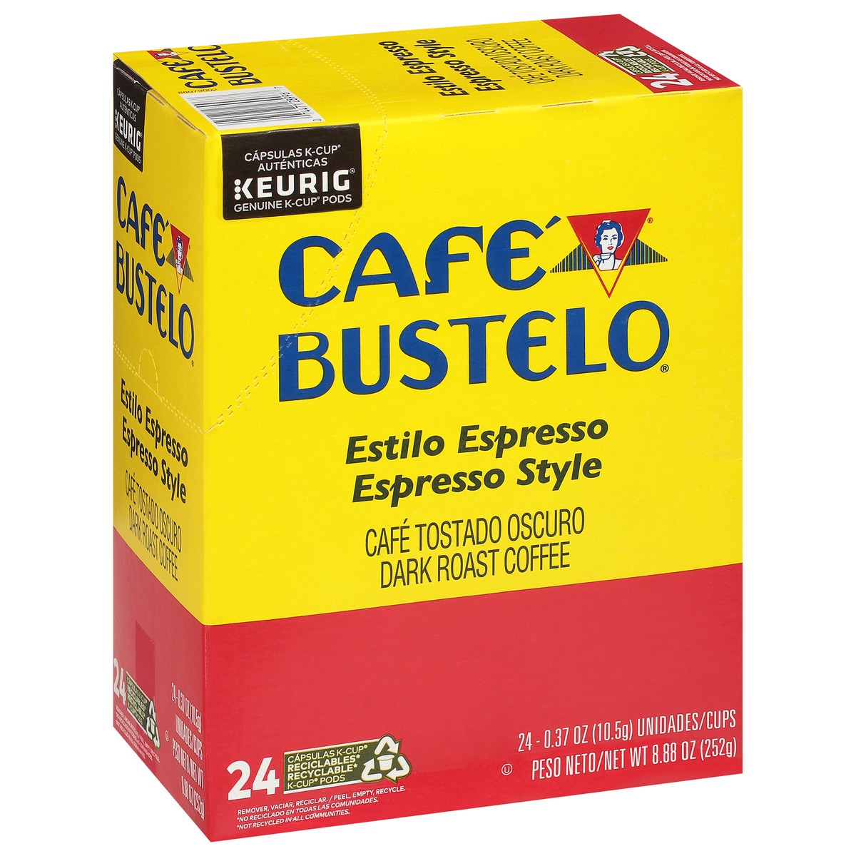 slide 3 of 9, Café Bustelo Espresso Style, Dark Roast Coffee, Keurig K-Cup Pods- 24 ct, 24 ct