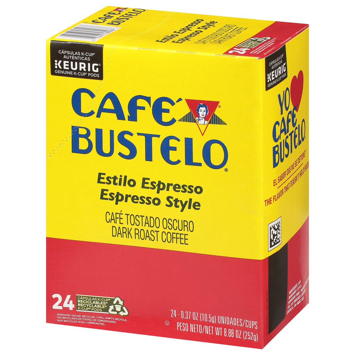 slide 2 of 9, Café Bustelo Espresso Style, Dark Roast Coffee, Keurig K-Cup Pods- 24 ct, 24 ct