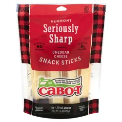 Cabot Vermont Seriously Sharp Cheddar Cheese Snack Sticks Packs