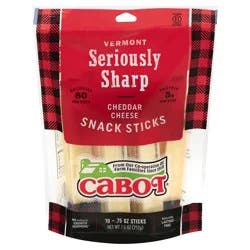 Cabot Vermont Seriously Sharp Cheddar Cheese Snack Sticks Packs