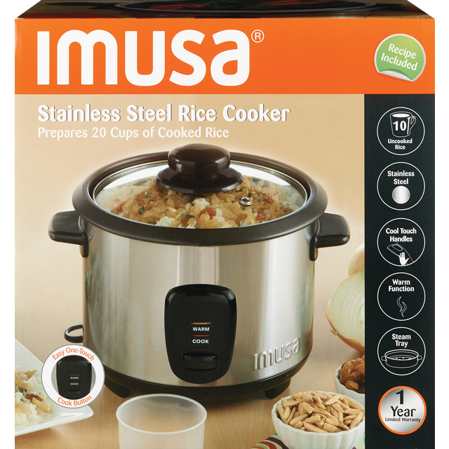 slide 1 of 1, IMUSA Stainless Steel Rice Cooker, 1 ct