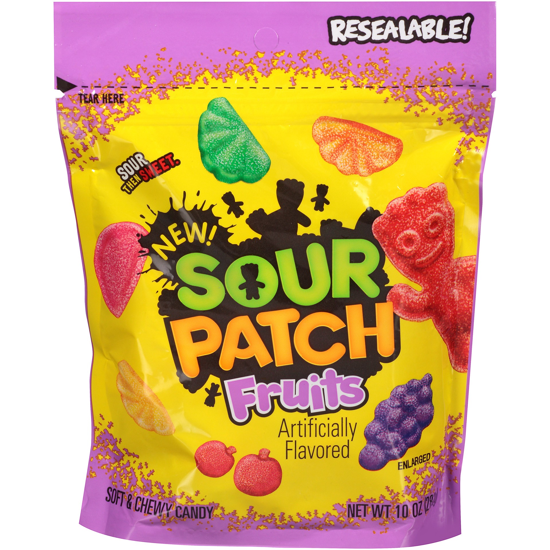 slide 1 of 5, SOUR PATCH KIDS Fruits Candy, 1 Bag (10 oz.), 0.64 lb