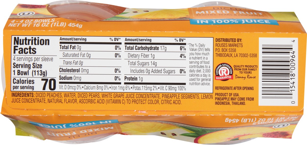 slide 3 of 11, Rouses Markets Diced Mixed Fruit 4 - 4 oz Bowls, 4 ct