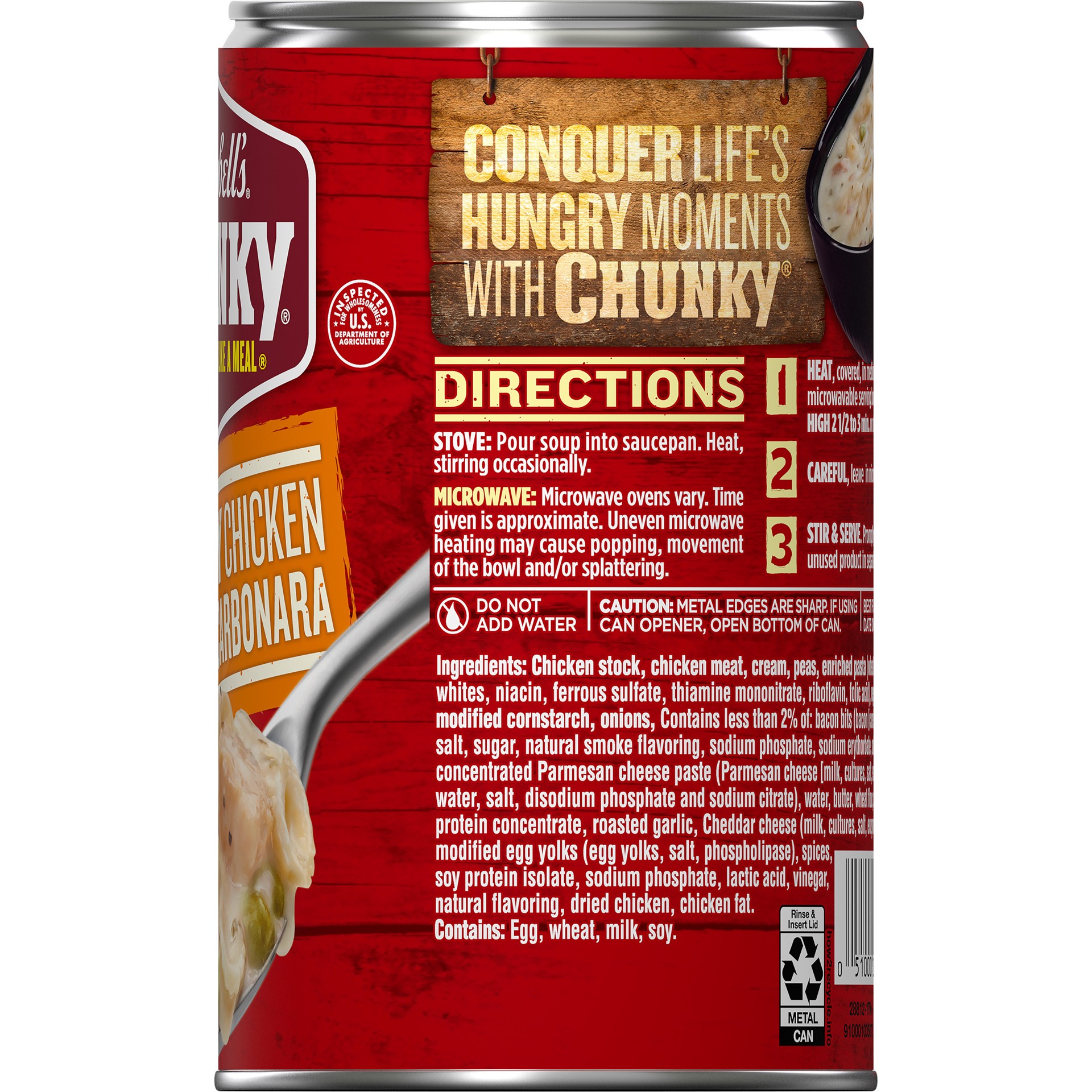 slide 3 of 5, Campbell's Creamy Chicken Bacon Carbonara Soup, 18.800 oz