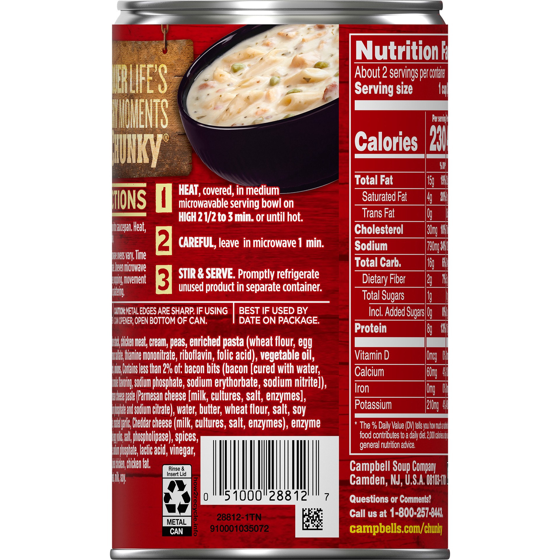 slide 4 of 5, Campbell's Creamy Chicken Bacon Carbonara Soup, 18.800 oz