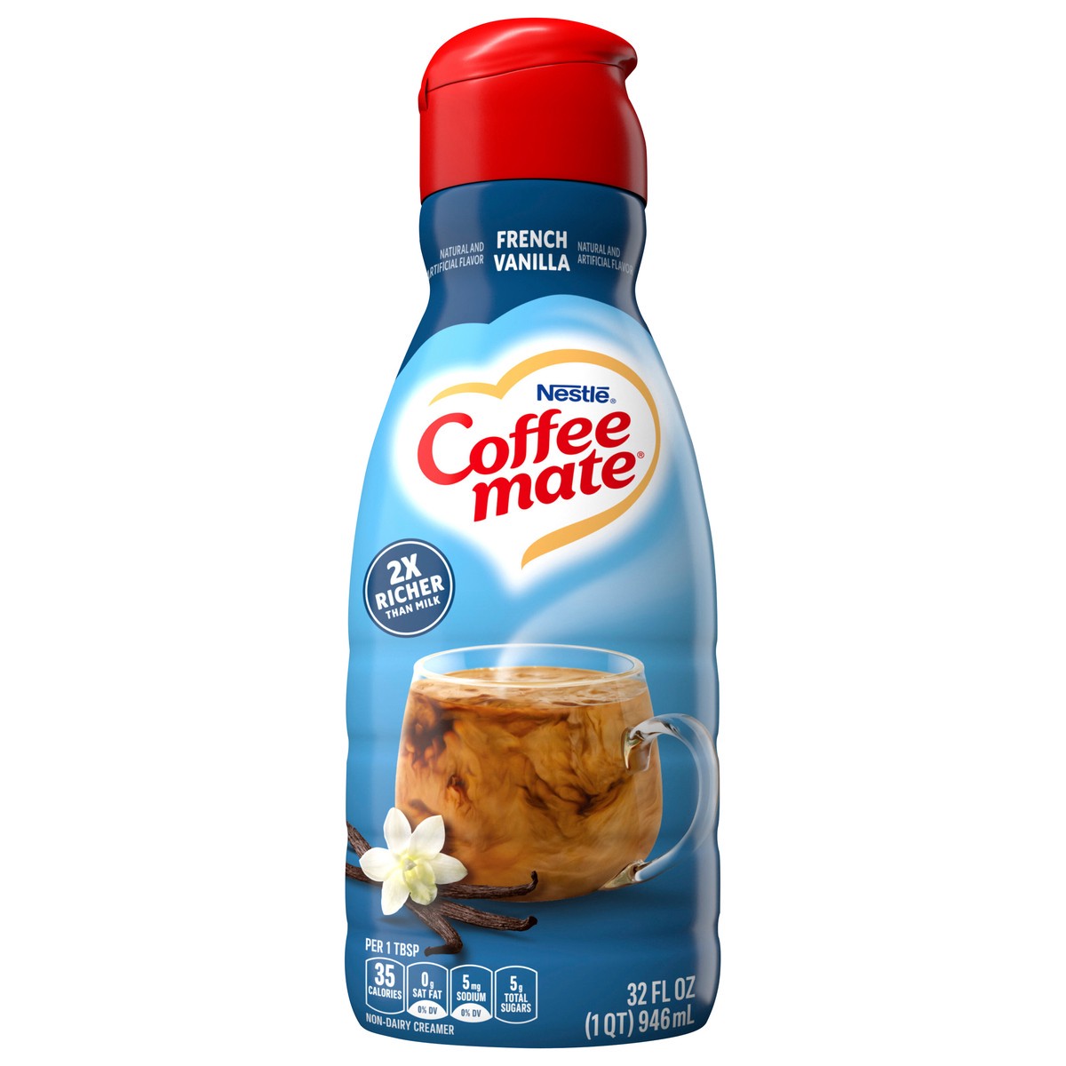 slide 1 of 6, Coffee mate French Vanilla Liquid Coffee Creamer, 32 oz