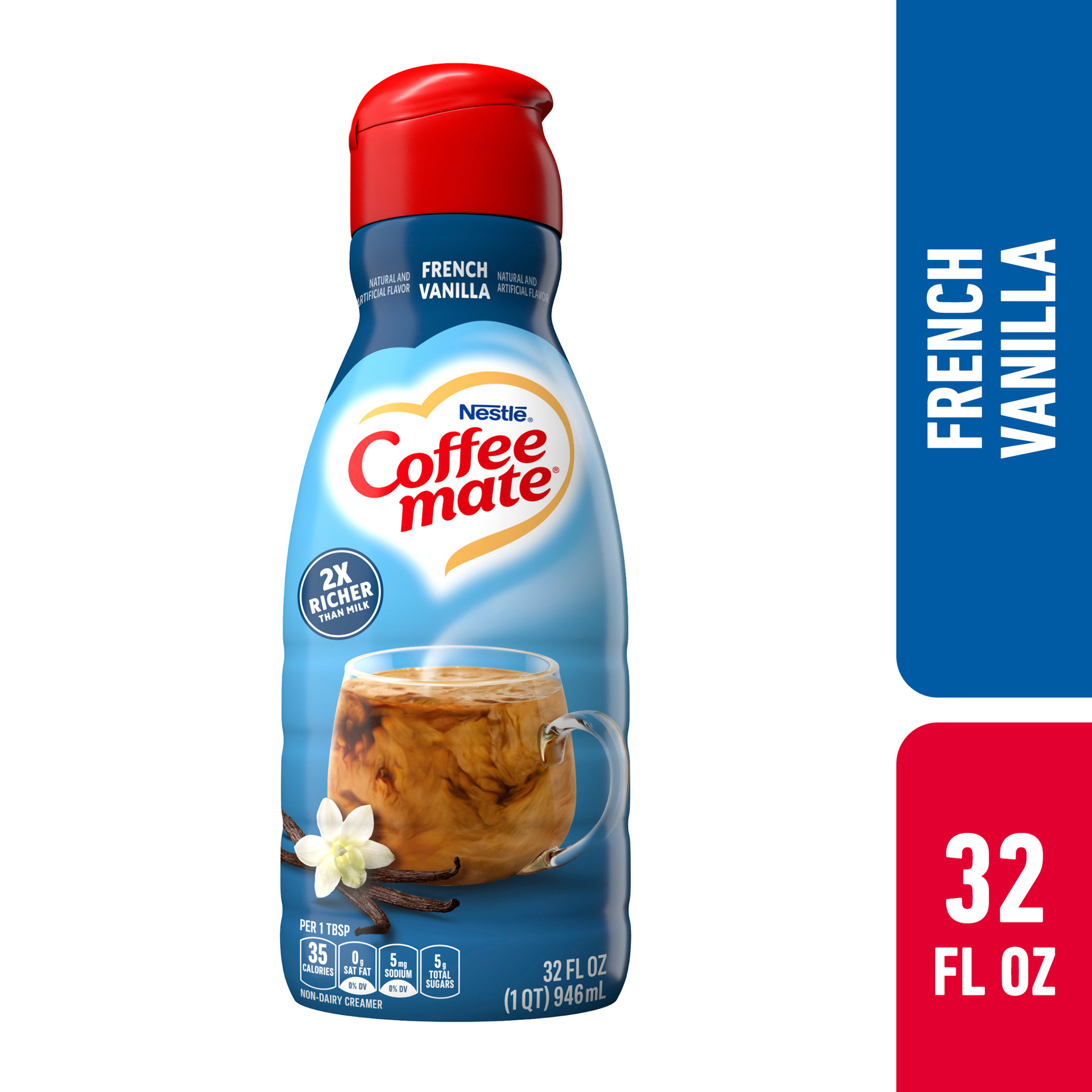 slide 1 of 6, Coffee mate French Vanilla Liquid Coffee Creamer, 32 oz