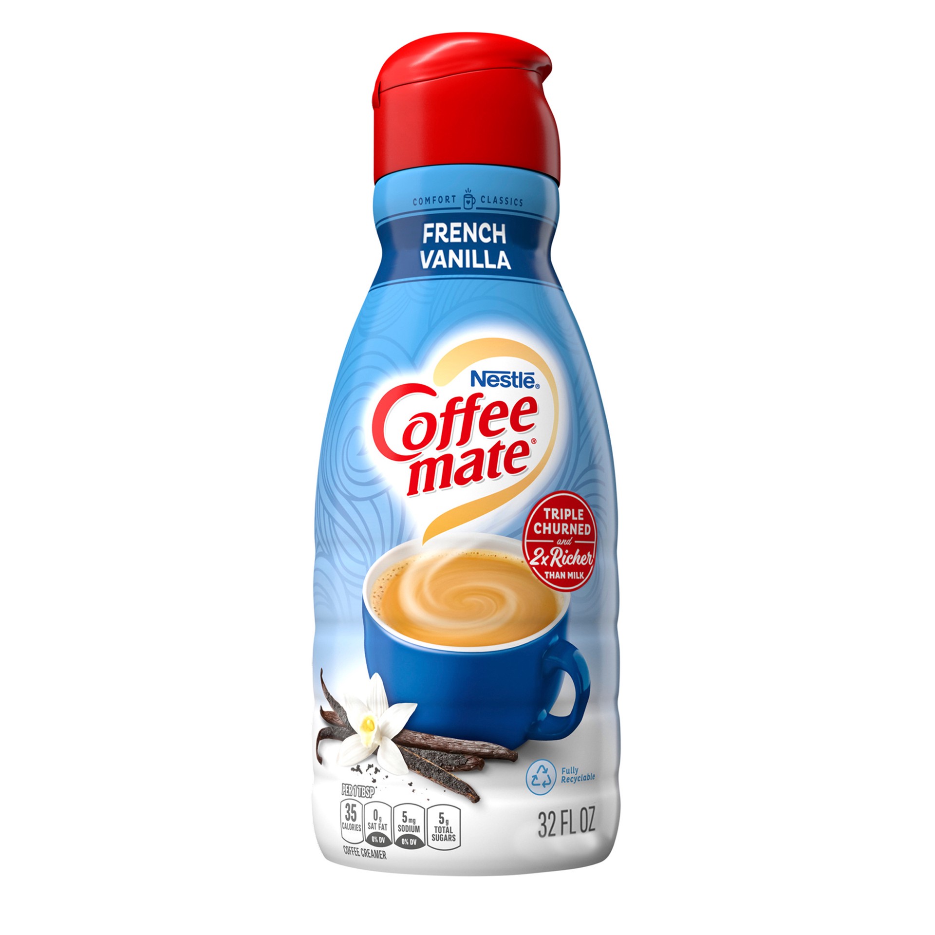 slide 1 of 6, Coffee mate French Vanilla Liquid Coffee Creamer, 32 oz