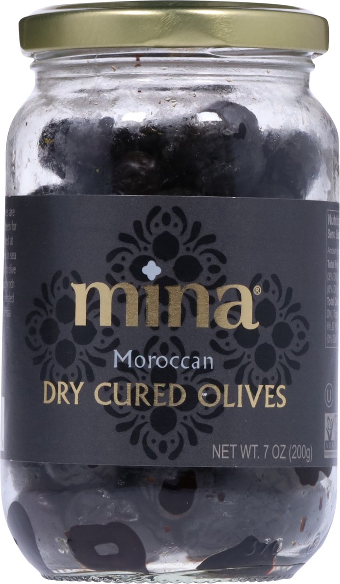 slide 4 of 9, Mina Moroccan Dry Cured Black Olives, 7 oz