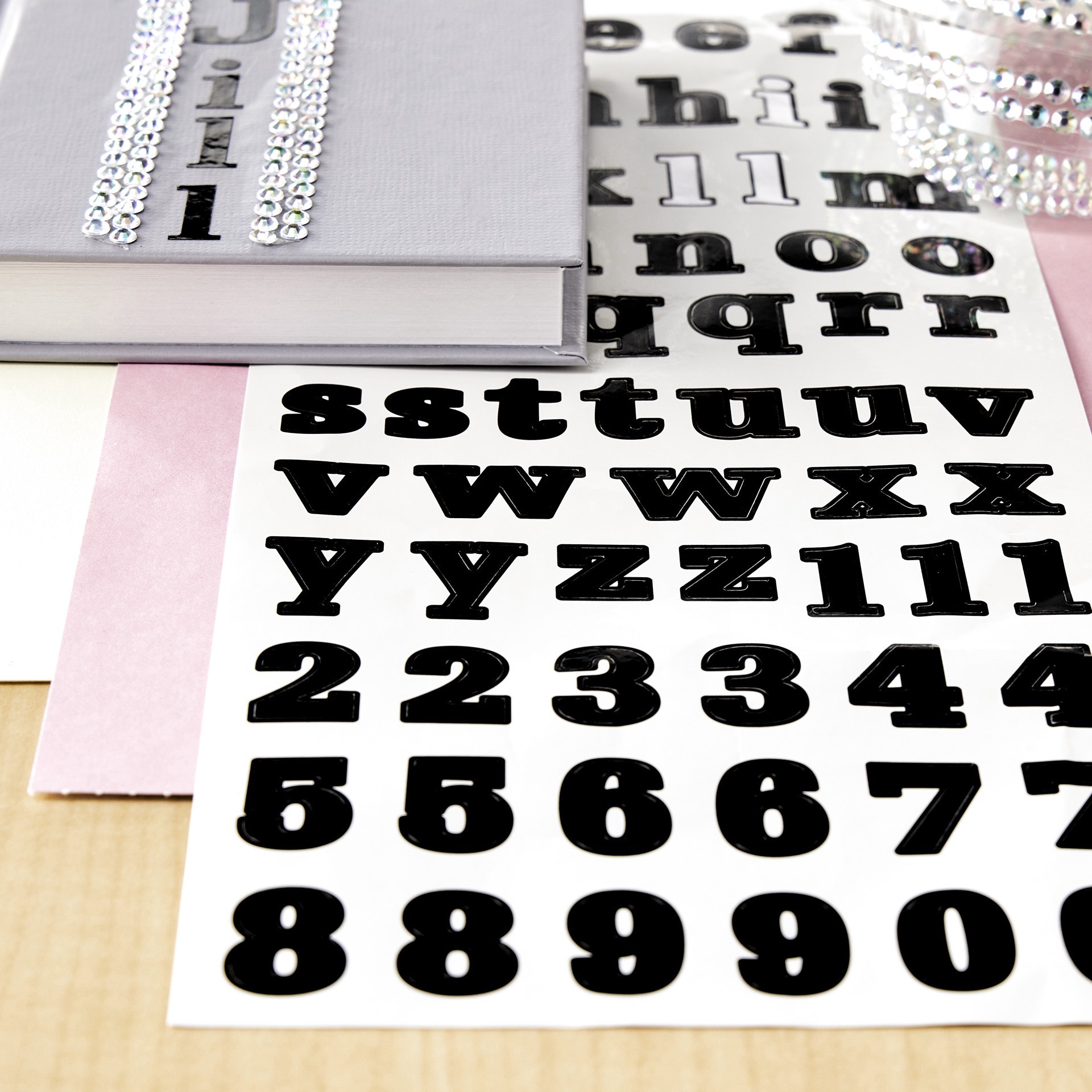 slide 4 of 4, Black Small Font Alphabet Stickers By Recollections, 3/4 in