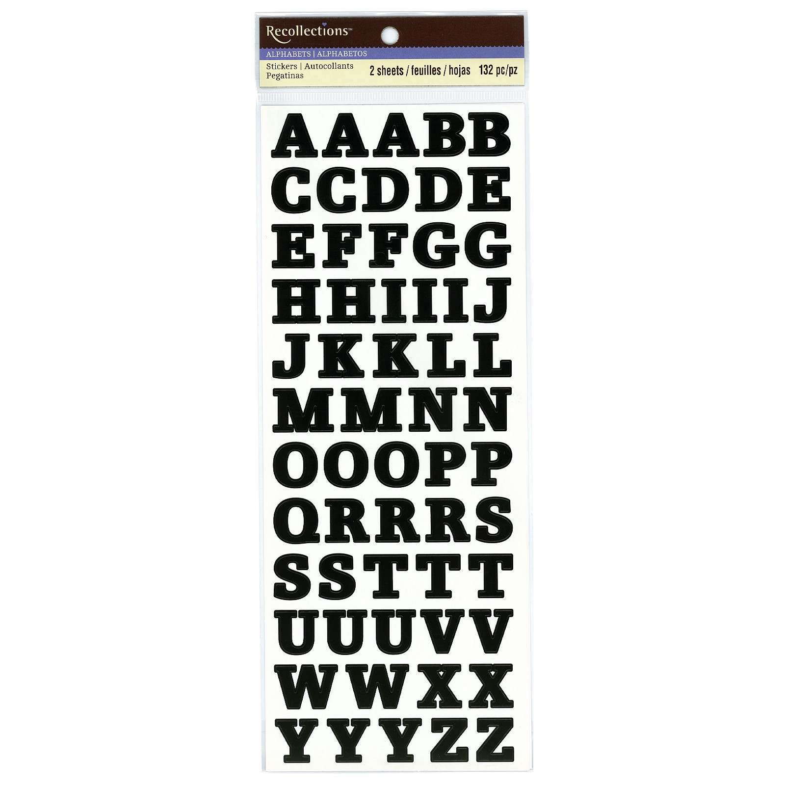 slide 3 of 4, Black Small Font Alphabet Stickers By Recollections, 3/4 in