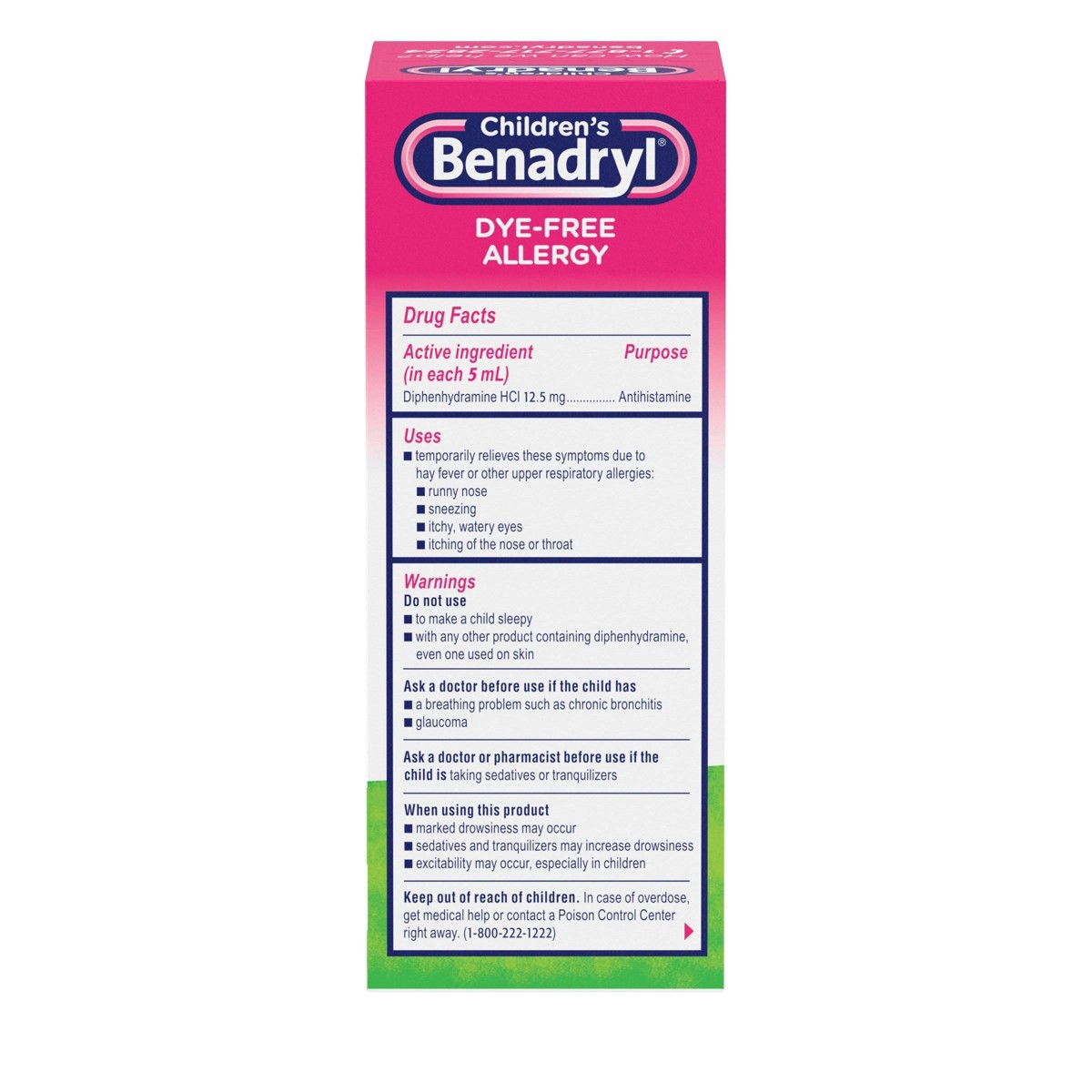 Benadryl DyeFree Allergy Liquid Medication with Diphenhydramine HCl
