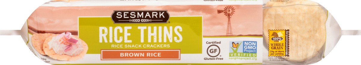 slide 5 of 9, Sesmark Rice Thins Brown Rice Crackers, 