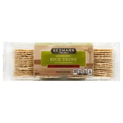 Sesmark Gluten Free Rice Thins Rice Snack Crackers Brown Rice
