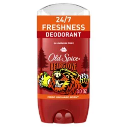Old Spice Aluminum Free Deodorant for Men, 24/7 Freshness, Long Lasting Odor Protection, Legendary Fragrance, Bearglove, Crisp Orchard Scent, 3oz