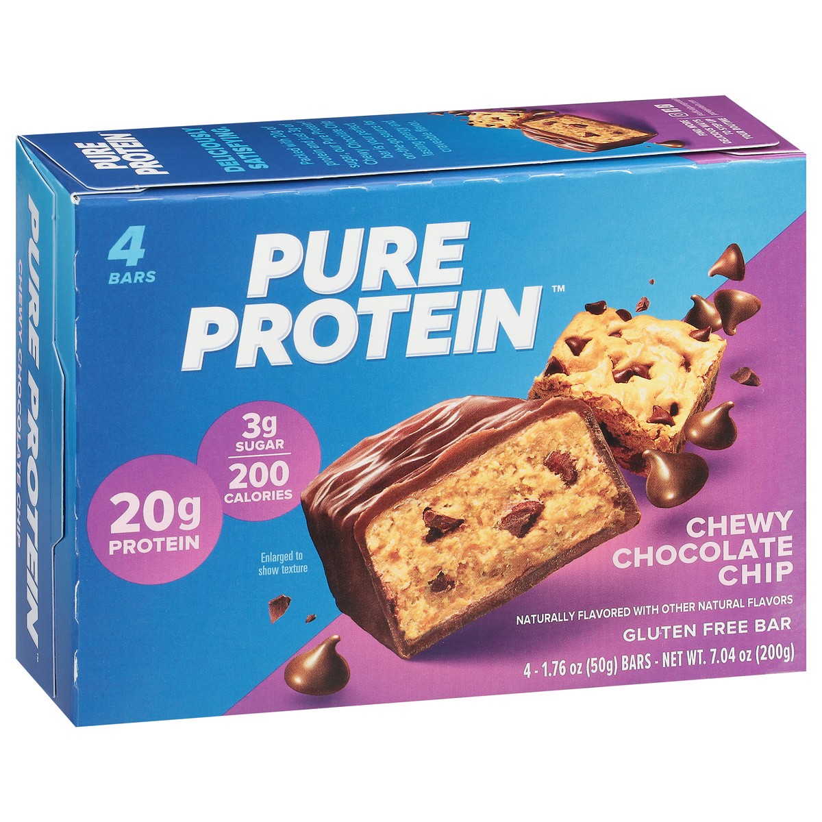 slide 11 of 17, Pure Protein Bars, Chewy Chocolate Chip, 20 g Protein, 1.76 oz, 4 ct, 4 ct