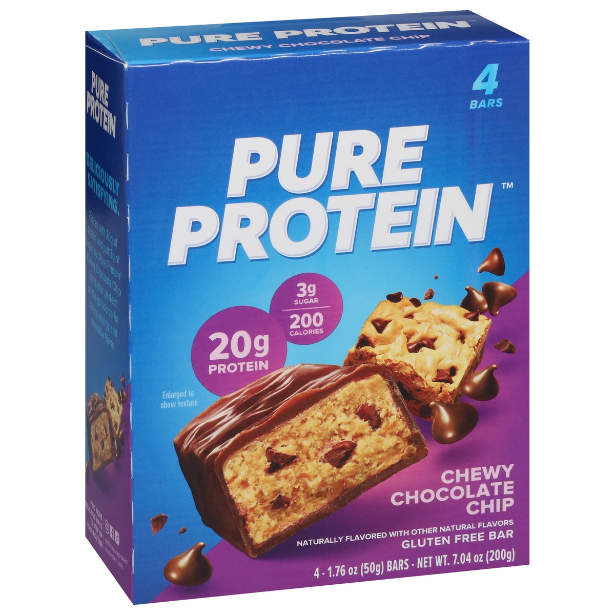 slide 2 of 17, Pure Protein Bars, Chewy Chocolate Chip, 20 g Protein, 1.76 oz, 4 ct, 4 ct