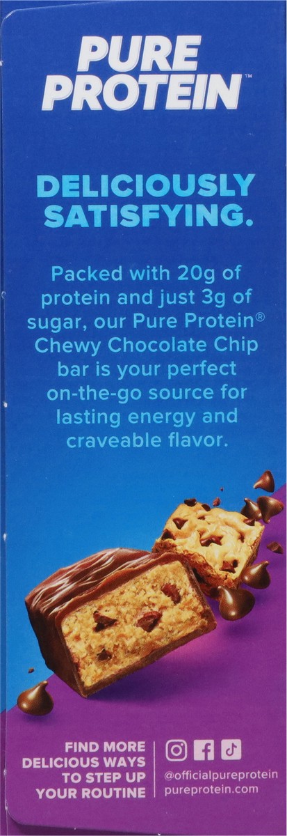 slide 13 of 17, Pure Protein Bars, Chewy Chocolate Chip, 20 g Protein, 1.76 oz, 4 ct, 4 ct