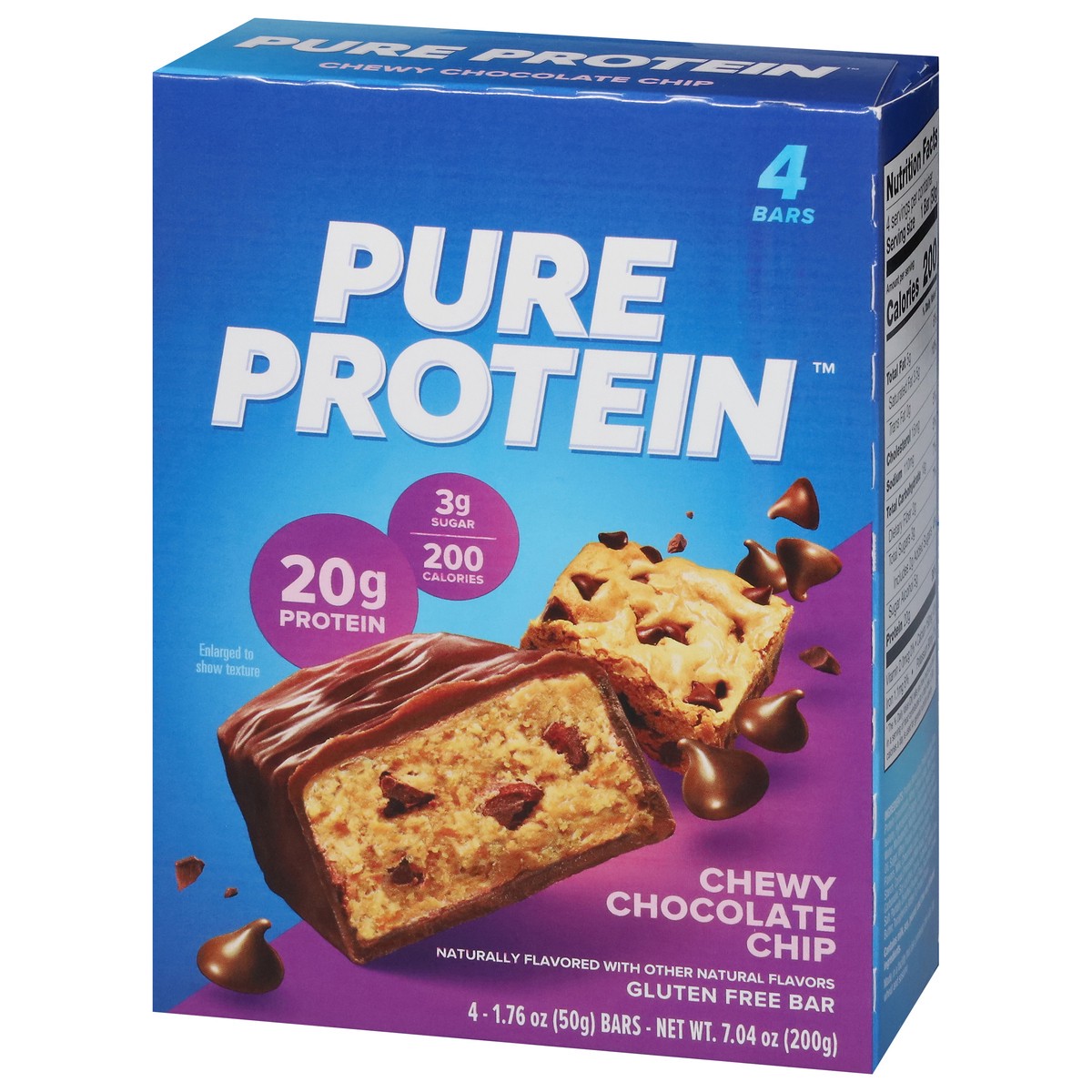 slide 3 of 17, Pure Protein Bars, Chewy Chocolate Chip, 20 g Protein, 1.76 oz, 4 ct, 4 ct