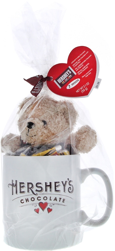 slide 1 of 1, Hersheys Miniatures With Plush Bear In Jumbo Mug, 1 ct